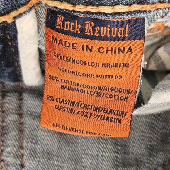 Rock Revival Women's Denim Patti Embroidered Flap Pocket Boot Jeans Size 27 - Picture 7 of 16